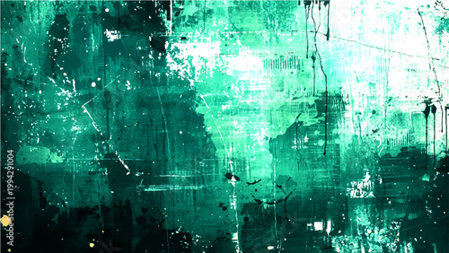 Vector Abstract expressionism with texture, deep sea green. Paint on a weathered surface with an aesthetic appearance. 
