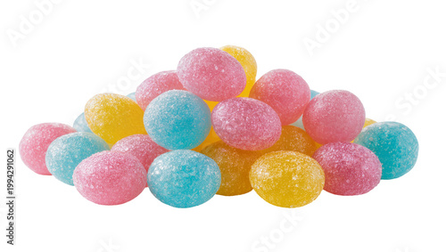 Photography Colorful sugary gummy candies pile close up view