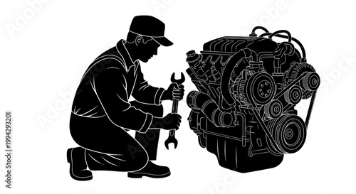 man fixing machine 