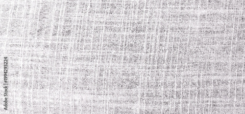 Natural linen fabric texture with woven pattern, realistic vector background. Woven cotton tablecloth backdrop. White grey canvas material with burlap weave for vintage design projects, tissue effect