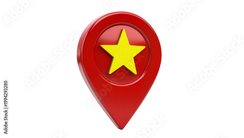 Red glossy location marker with Vietnamese flag star emblem Free Download Red glossy location marker with Vietnamese flag star emblem - GFXLoad