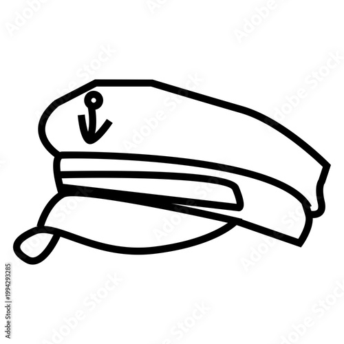sailor hat captain symbol line icon vector illustration
