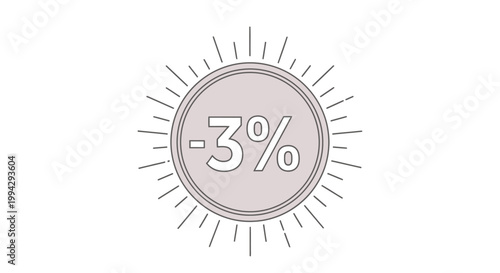 Discount Minus Three Percent Sign.