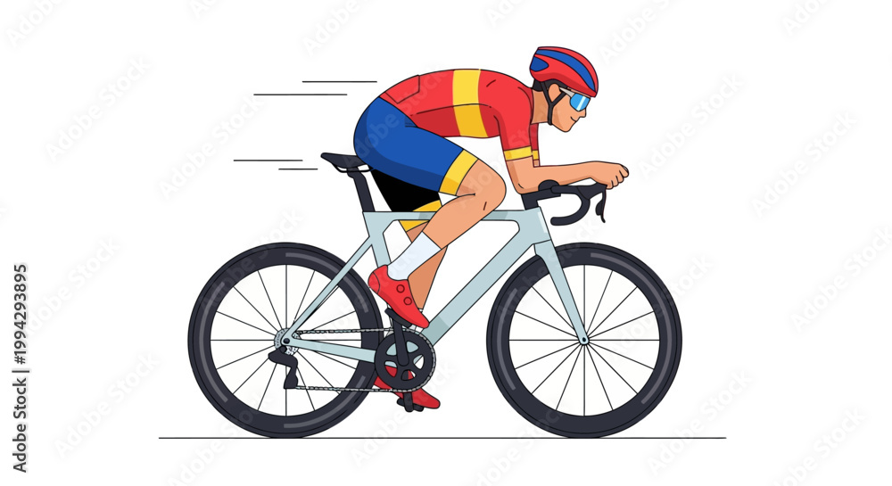 Fototapeta premium Professional Cyclist in Motion Racing.