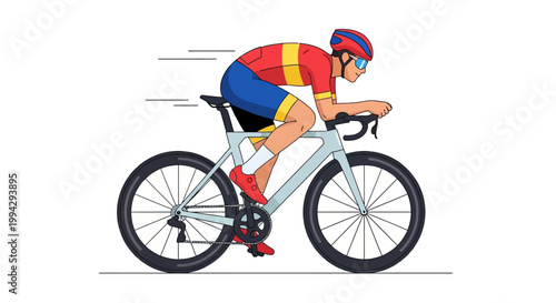 Professional Cyclist in Motion Racing.