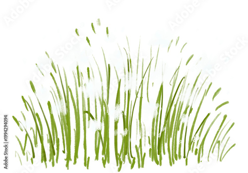 Soft neutral grass clipart isolated on white