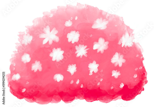 Pink star bush clipart isolated on white