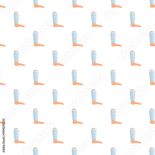 Legs with casts or bandages creating a repeating pattern for medical concepts