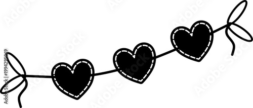 Hearts hang on string