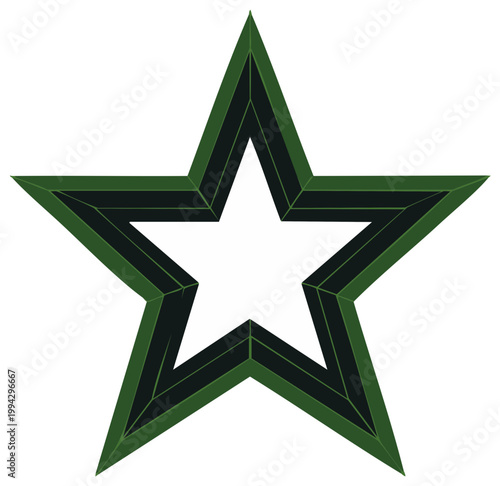 Geometric Green Star Shape Abstract Graphic Design Element