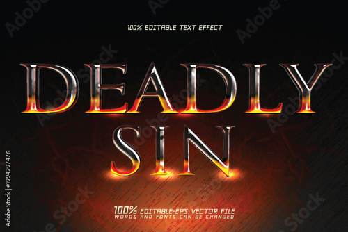Bilde på lerret deadly sin 3d editable text effect