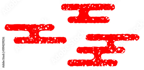 ハンコで押したような霞雲のイラスト