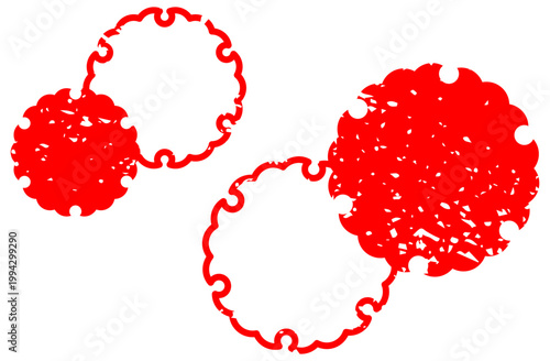 ハンコで押したような和風の雪輪のイラスト