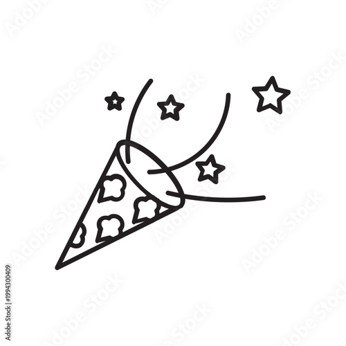 Party hat with confetti falling