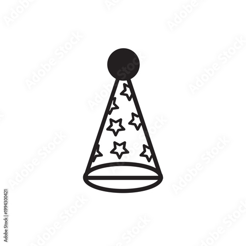 A festive party hat with stars