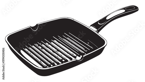 Non-Stick Grill Pan with Ribbed Surface for Cooking and Grilling at Home.