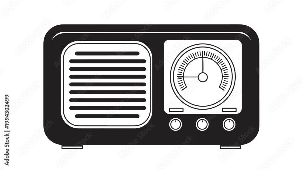 Fototapeta premium Vintage Radio with Analog Dial and Tuning Knobs for Classic Audio Experience.