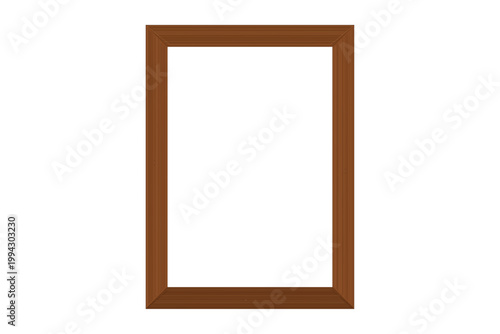 Brown wooden picture frame mockup template