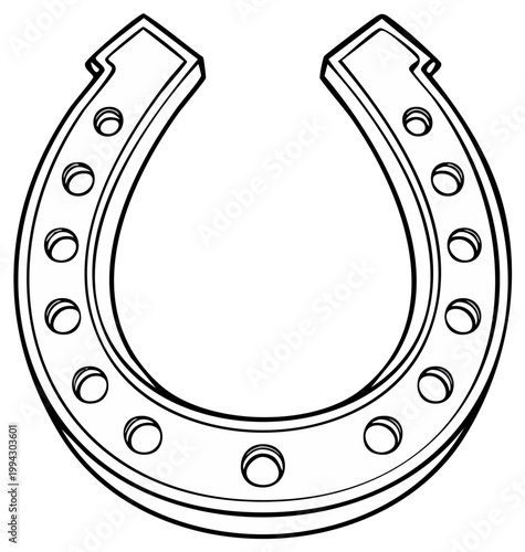 Classic Metal Horseshoe Outline Symbol of Good Luck and Protection