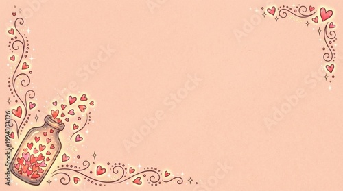 A whimsical canvas for lovebirds this st valentines day illustration template is pure romance magic.