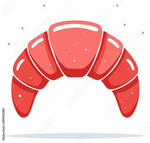 Red Croissant Pastry Crescent Shape with Sparkles