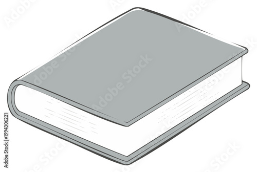 Gray Hardcover Book Illustration for Reading or Studying Projects Education and Knowledge
