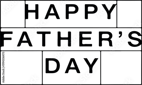 Hand drawn Happy Father’s Day script typography vector illustration.