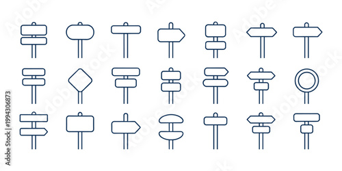 Blank signposts in various shapes and sizes signs blank signs directional signs road signs