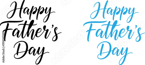 Hand drawn Happy Father’s Day script typography vector illustration.