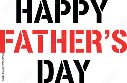 Hand drawn Happy Father’s Day script typography vector illustration.