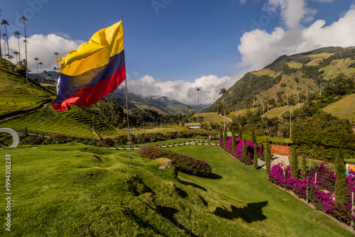 Photos Colombian flag in Cocora valley, Colombia