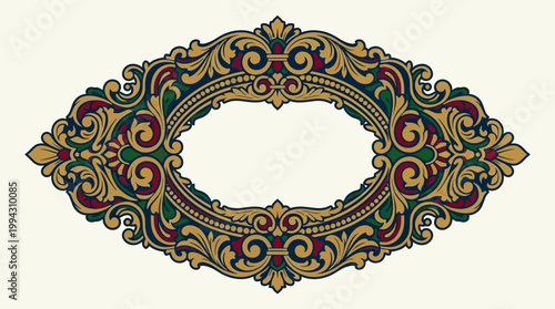 Intricate ornamental frame design element.