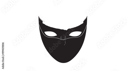 Stylish Black Mask with Eye Cutouts for Costume or Fashion Accessory.