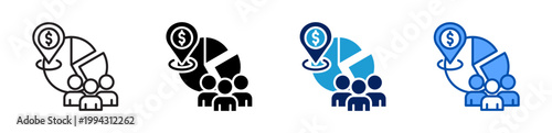 customer segmentation icon set multiple style collection