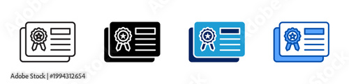 certification icon set multiple style collection