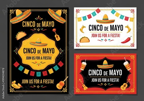 Cinco de Mayo fiesta celebration colorful invitation design