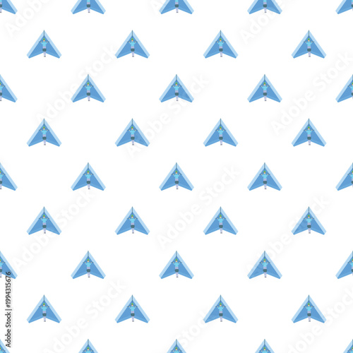 Hang gliders repeating on a seamless pattern for print or digital backgrounds