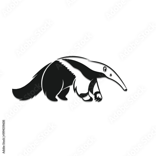 Black and white badger illustration animal.