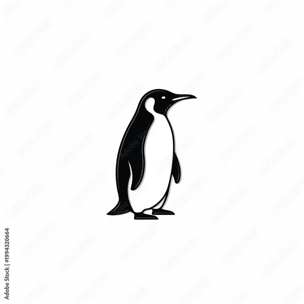 Obraz premium Penguin standing on white background.