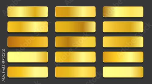 yellow gold gradients metallic gradients set design
