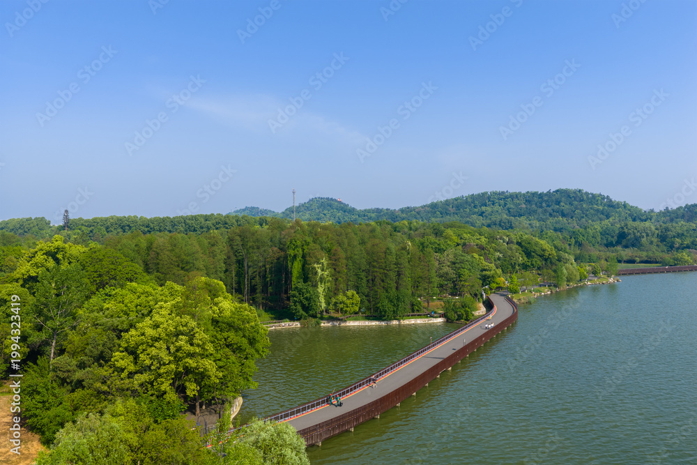 Fototapeta premium Spring Scenery of East Lake Scenic Area, Wuhan, Hubei, China
