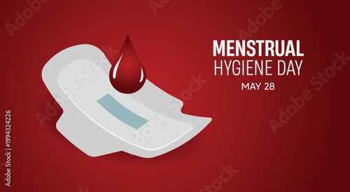 Menstrual Hygiene Day sanitary pad health awareness concept vector poster