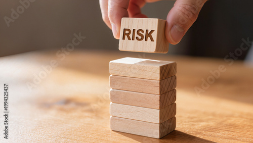 Adding Risk Block to Stack of Wooden Cubes