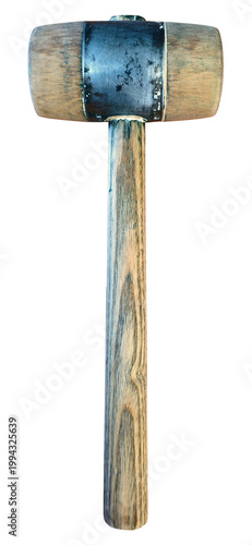 Vintage isolated png wooden hammer