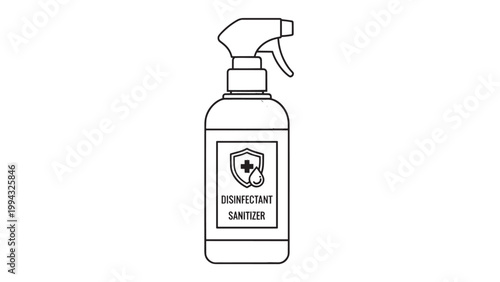 Disinfectant Spray Bottle for Sanitizing Surfaces and Hands.