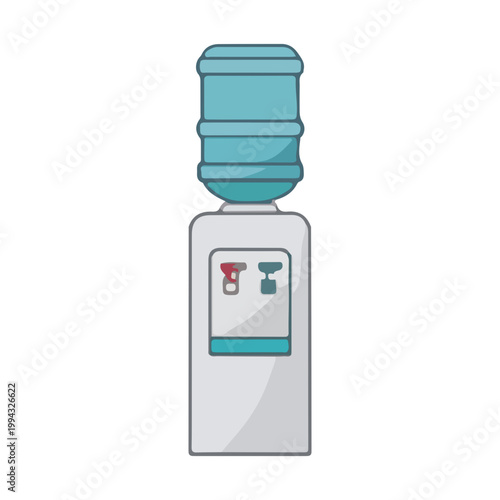 Office Water Cooler Dispenser with Plastic Bottle Illustration