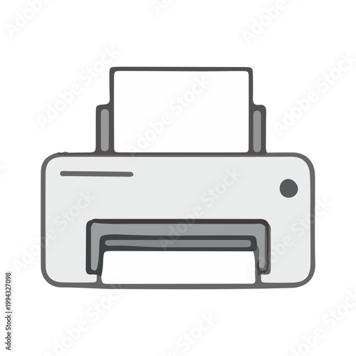 Hand drawn vector illustration of a modern office printer