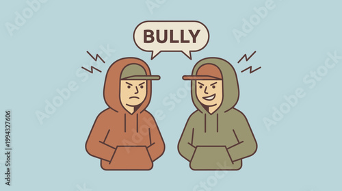 Illustration depicting a confrontational interaction with a verbal bully and an annoyed recipient