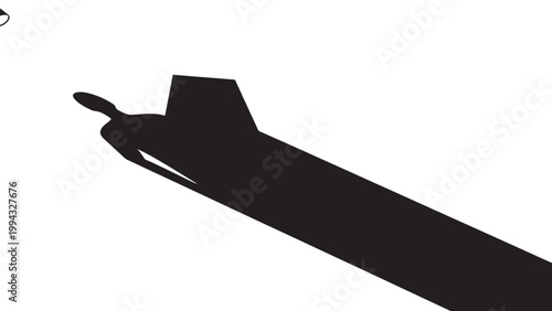 Silhouette of a Submarine Moving Through Deep Ocean Waters.