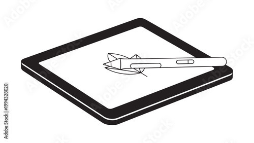 Digital drawing tablet with stylus pen for artists and designers.